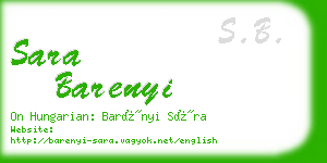 sara barenyi business card